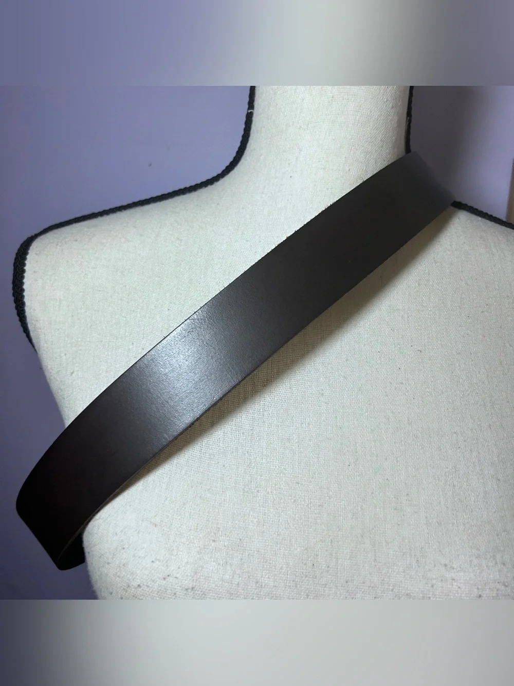 American Bison Dark Brown Leather Belt Men’s 34 Silver Hardware Excellent